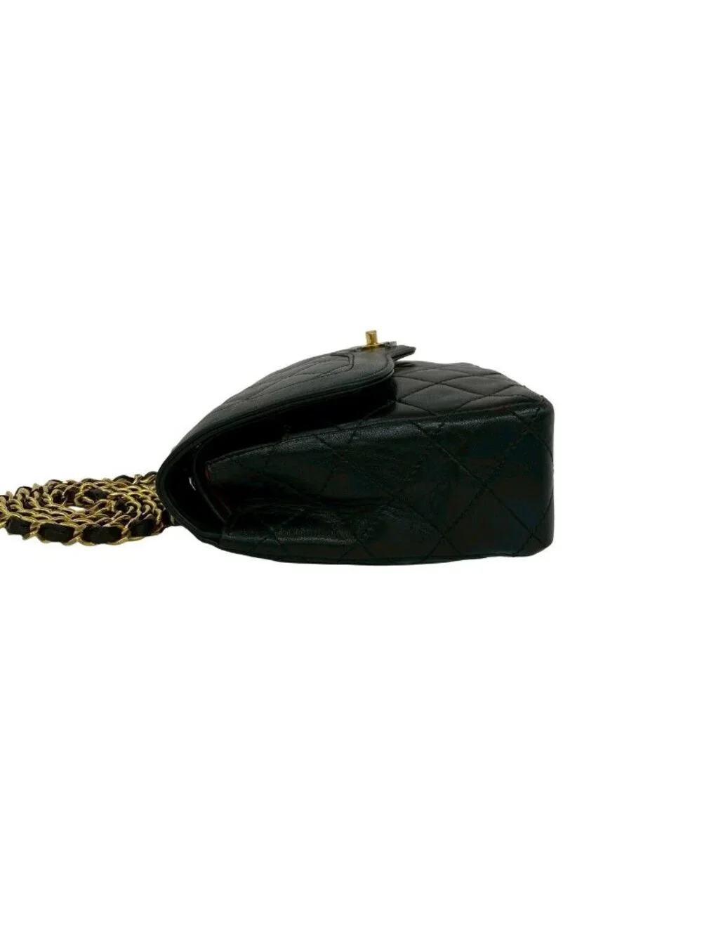 Chanel Card with Quilted CC Logo Double Flap Lambskin Shoulder Bag Black